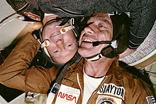 Astronaut_Donald_K._Slayton_and_cosmonaut_Aleksey_A._Leonov_in_the_Soyuz_Orbital_Module